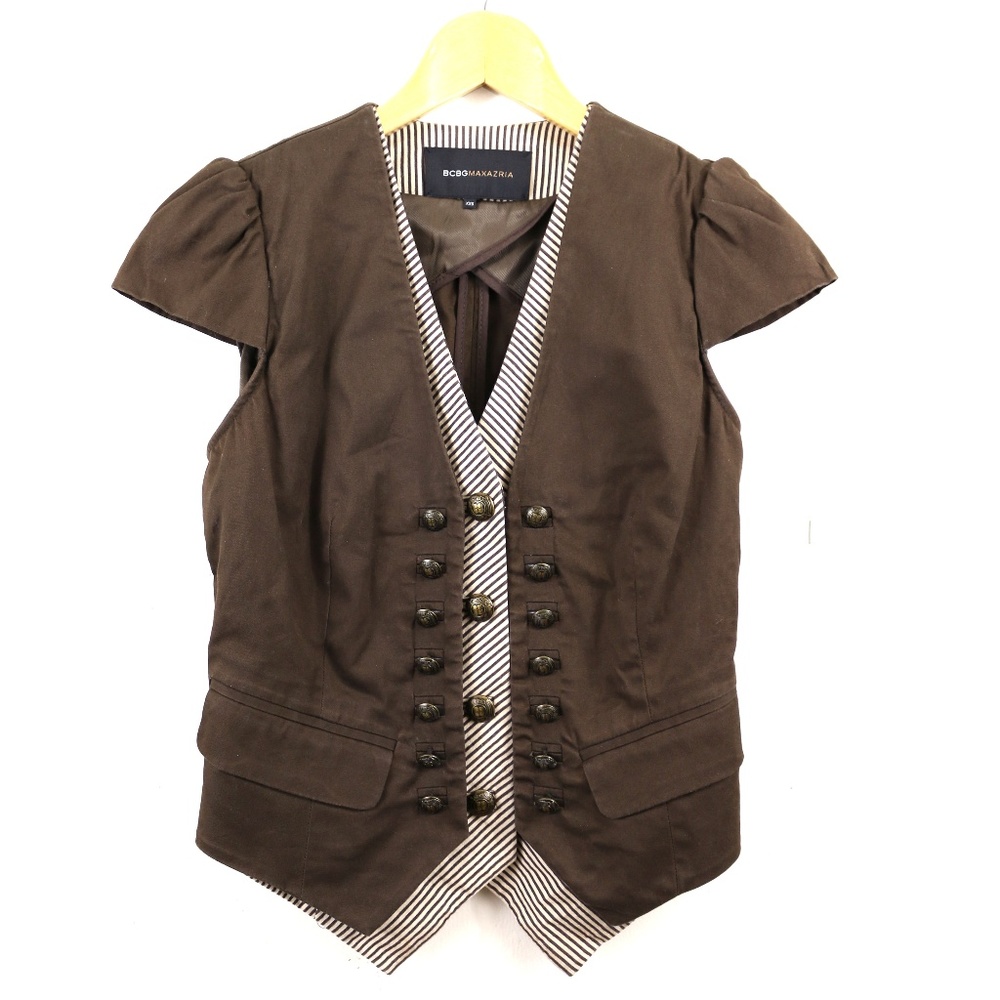 BCBGMaxAzria Layered Military Style Vest